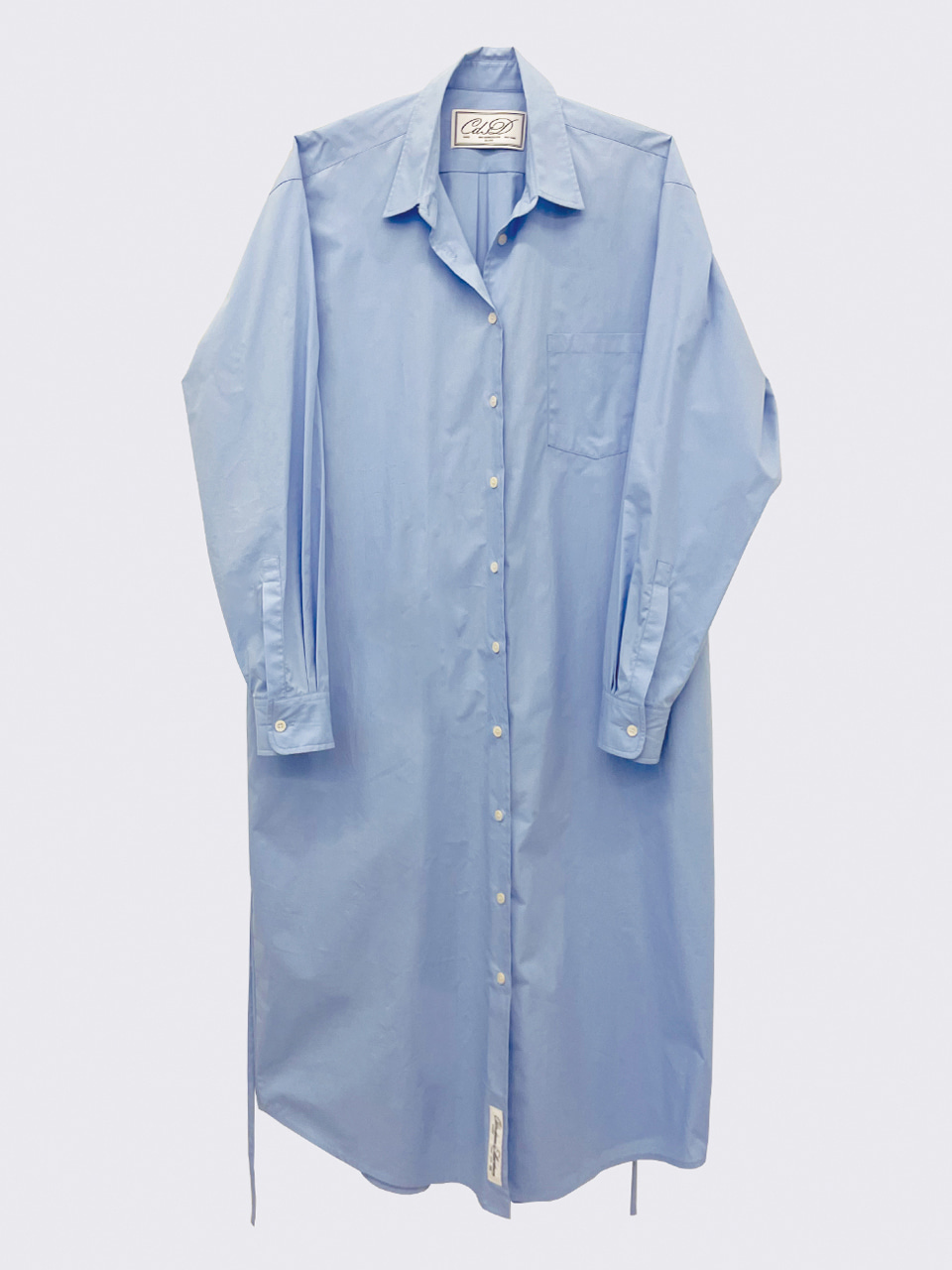 Classic oversize shirts dress_blue
