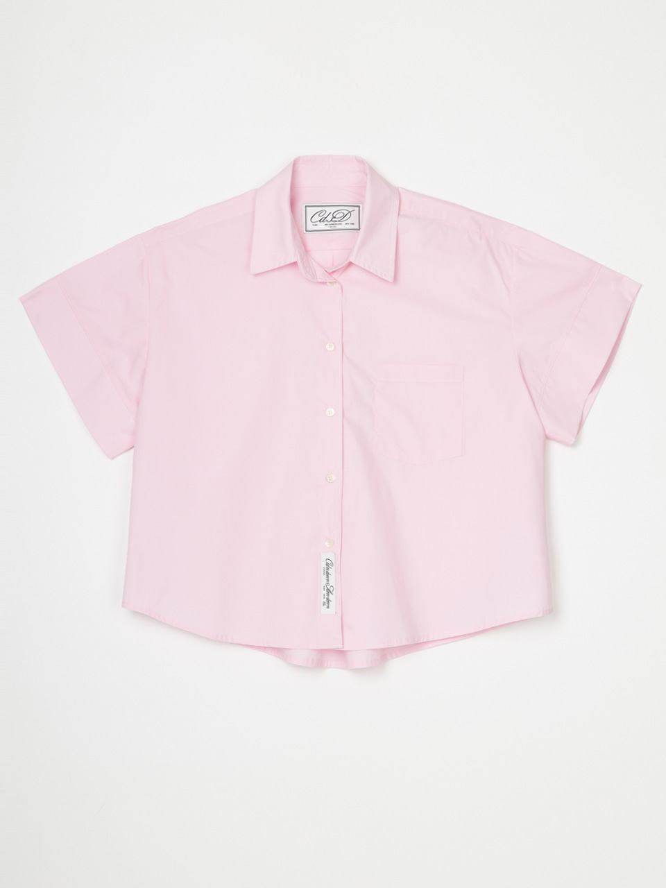 [-20%]Classic oversize cropped shirt_pink