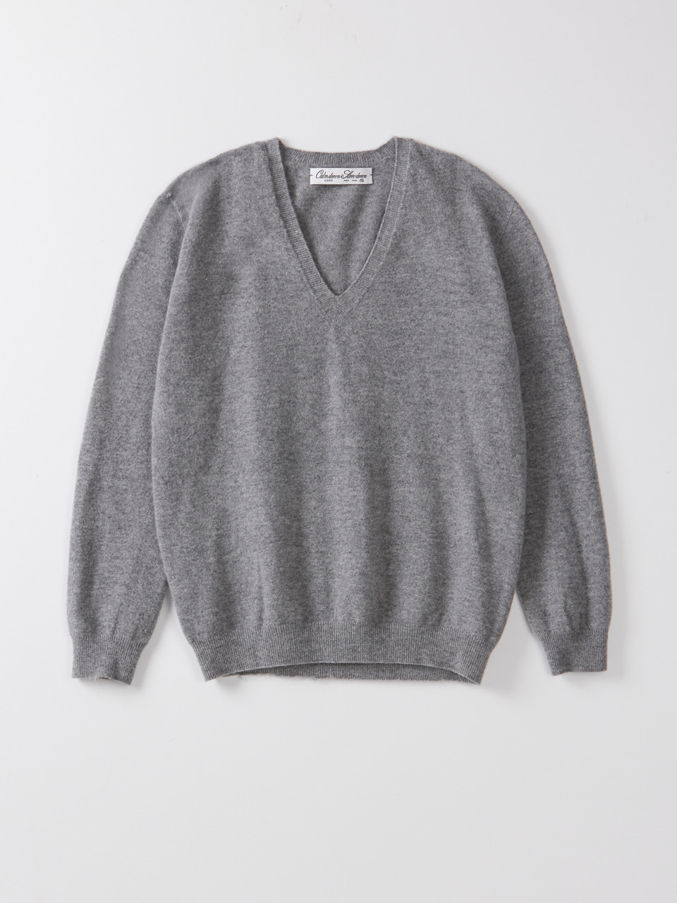 V-neck wool cashmere knitwear_grey