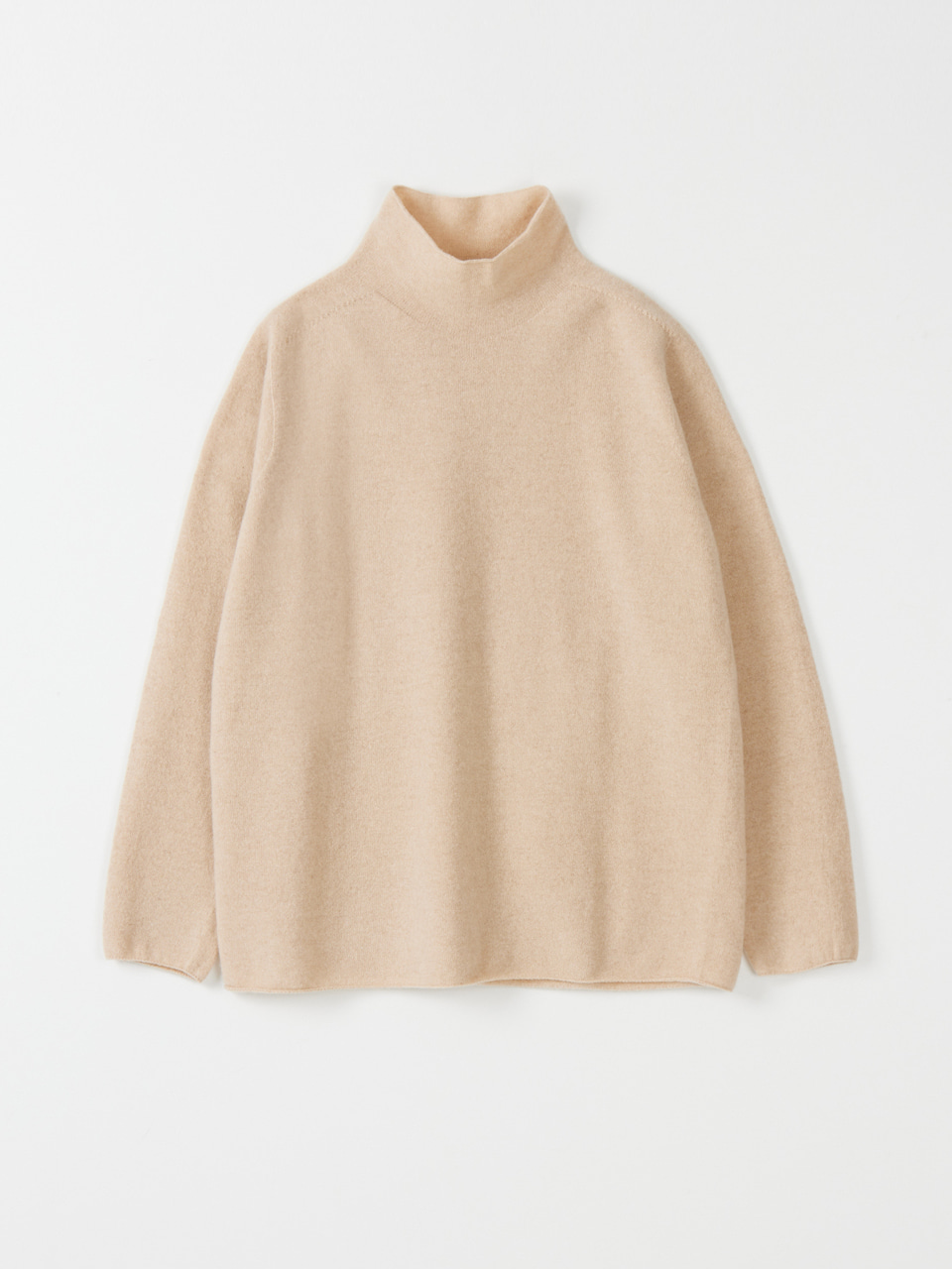 wool cashmere turtleneck sweater_light beige