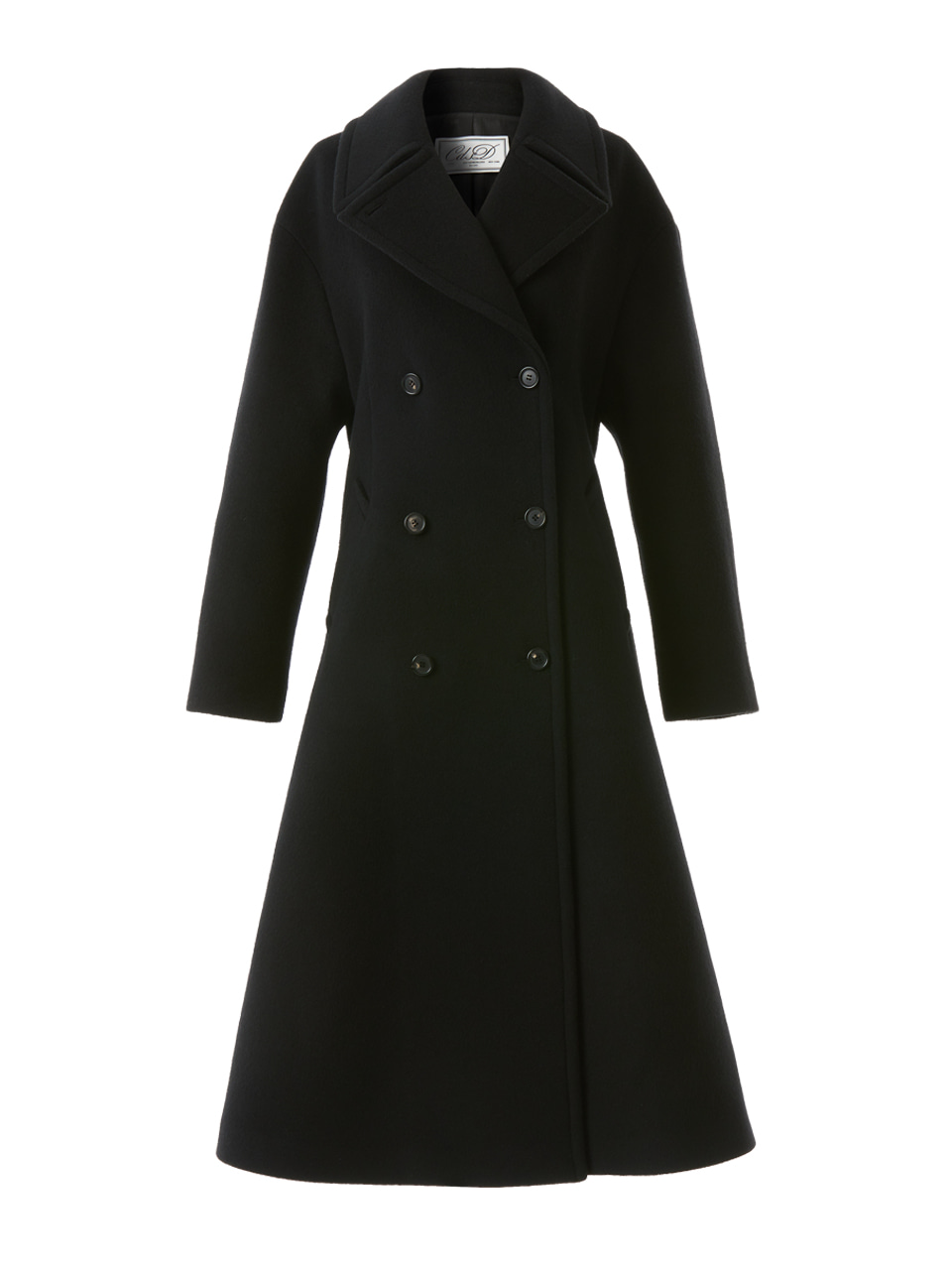 Double-breasted wool coat_black
