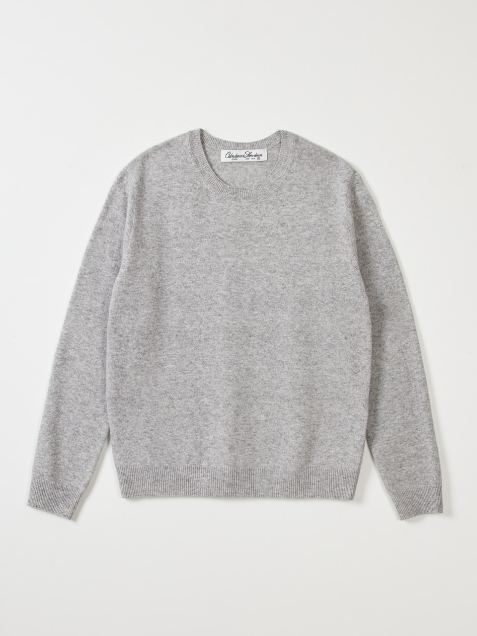 [PRE-ORDER]Crew-neck wool cashmere knitwear_light grey((미입금취소분 1/31 재오픈)
