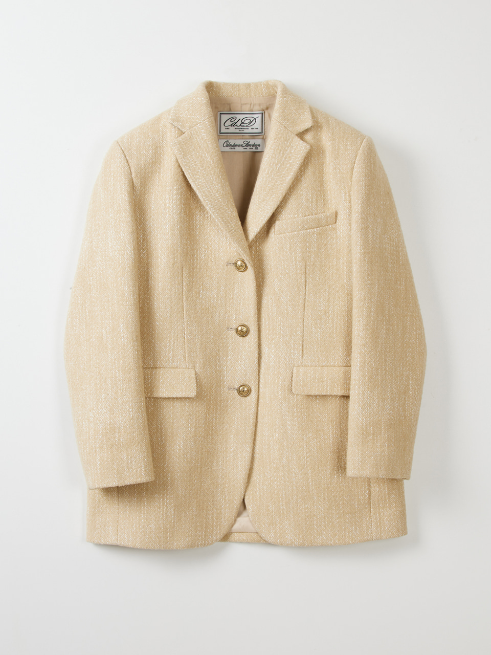 [PRE-ORDER]Wool tweed single jacket_butter beige(미입금취소분 1/31 재오픈)