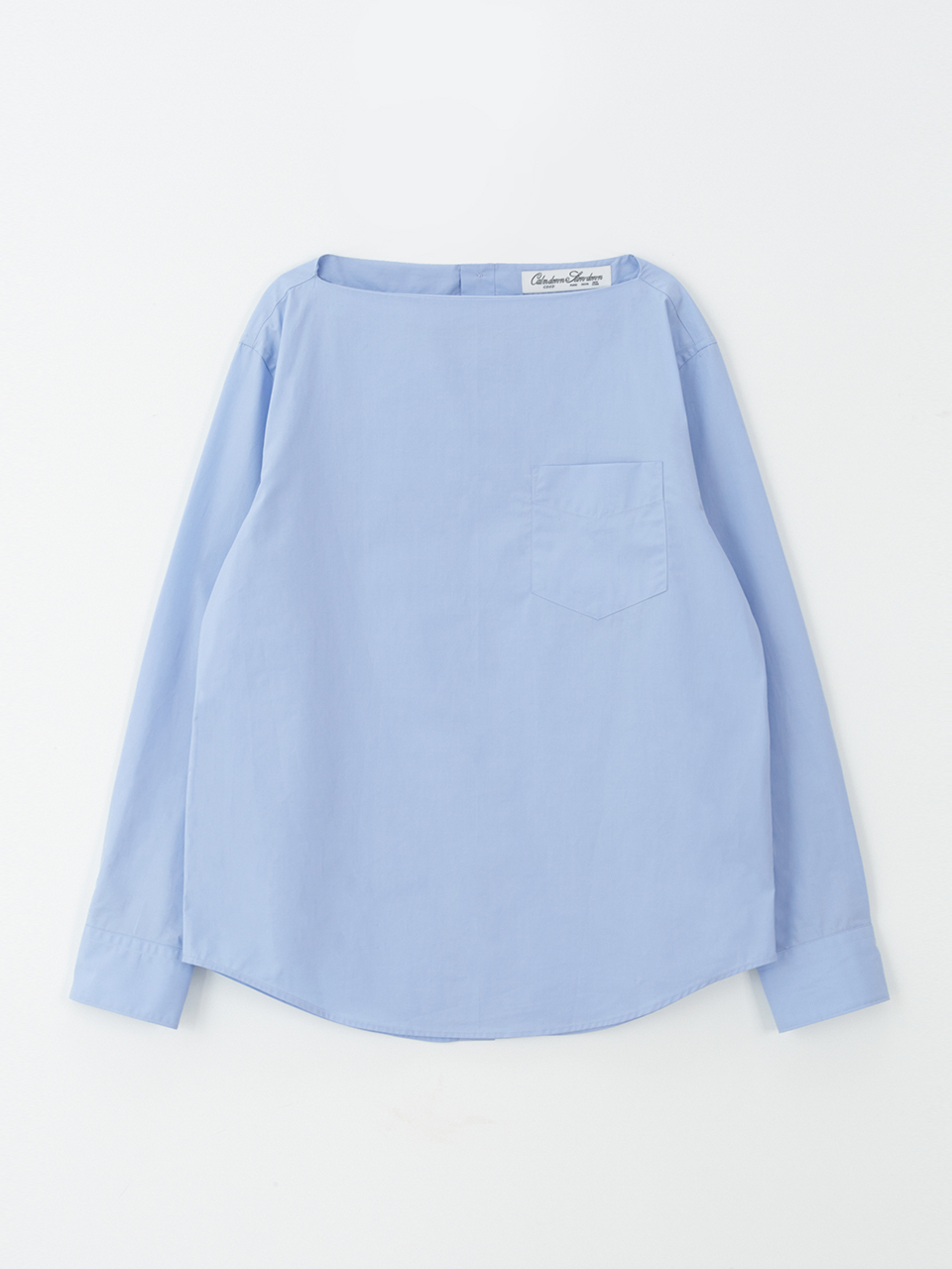 Classic boat-neck cotton shirts_blue (9/25일 발송)