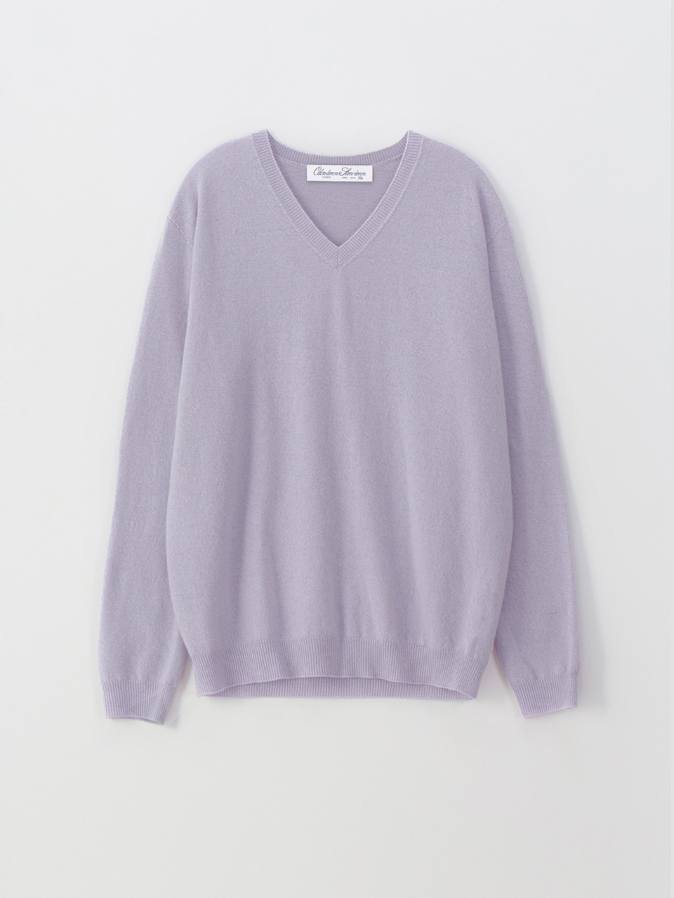 Wool cashmere v-neck knit_lavender