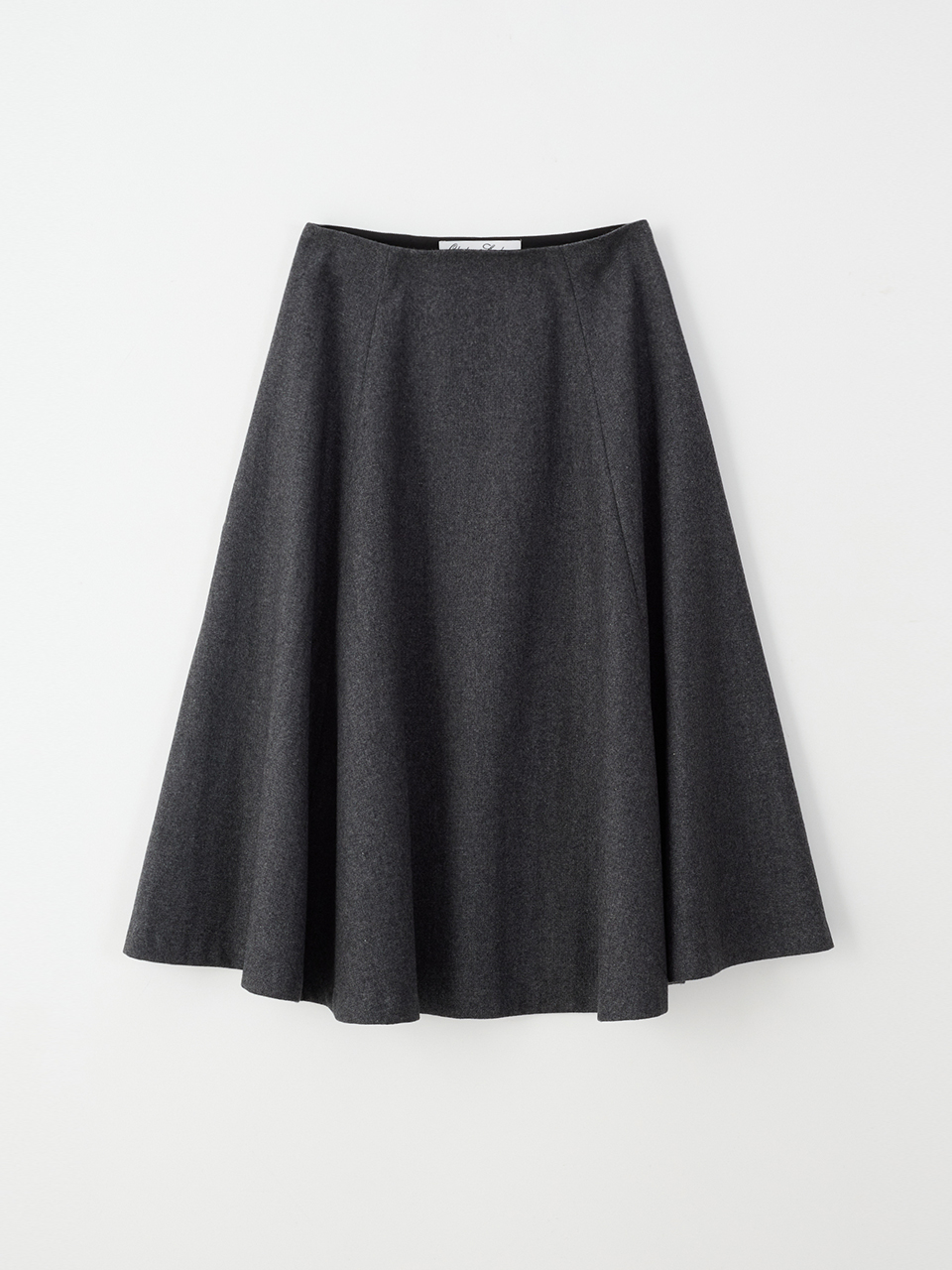 Paneled wool flared skirt_charcoal