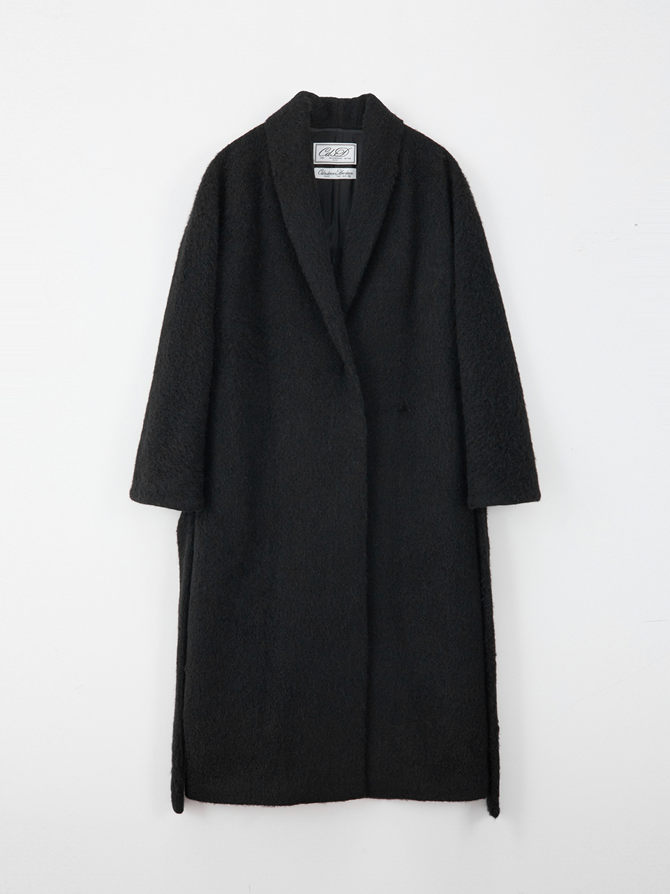 Classic alpaca robe coat_black